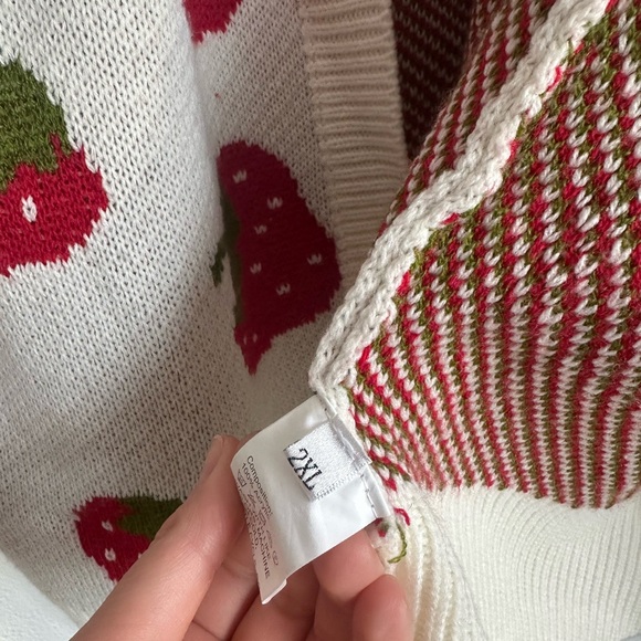 Strawberry Print Women's Cardigan - Picture 3 of 6